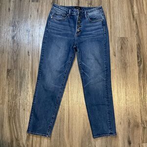 Driftwood Gizelle Button Fly Jeans Blue Denim High Waist Stretch‎ Womens Size 28